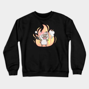 Angry cat ready to fight Fitted Crewneck Sweatshirt